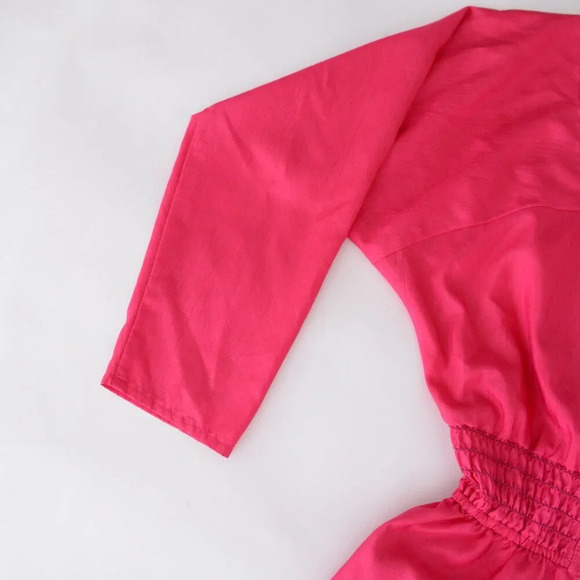 Vintage Joan Walters Petites Neon Pink Zip Up Jumper Size 4  Barbiecore 80's - Picture 9 of 12